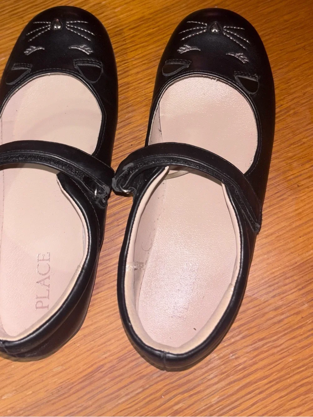Girls Black Cat Mary Jane School Shoes